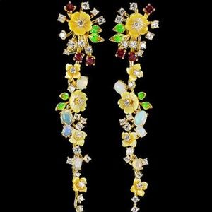 Gem and mother of pearl earrings